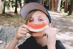 Hike Prints: Boy Turns Watermelon Rind into a Smile