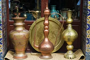 Brass Prints: Brass vases for sale in the souk