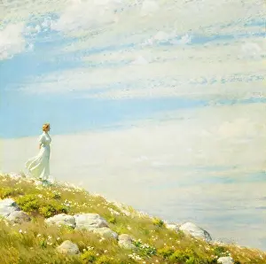 Oil On Canvas Prints: A Breezy Day. Charles Courtney Curran (1861-1942)
