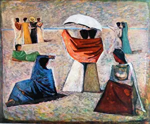 Painter Prints: the Brides of sailors 1934 by Massimo Campigli; 1895 ñ 1971. Italian painter