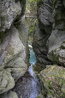 Gorge Prints: Bridge in the Gilfen Gorge, Racines, South Tyrol, Italy, Europe