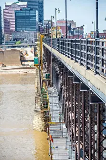 Industry Prints: Bridge maintenance with scaffolding on site