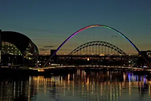 Arch Bridge Prints: Bridge over a river, Gateshead Millennium Bridge