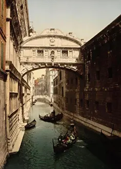 Architec Ture Prints: Bridge of Sighs, Venice, Italy, Photochrome Print, Detroit Publishing Company, 1900