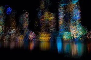 Brisbane River & Skyline Cityscape, Lightpainting, Storey Bridge Brisbane, QLD, Australia, AU