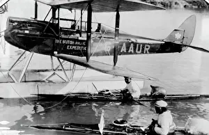 Glacier Prints: British Arctic Air Route Expedition: One of the Moth aeroplanes on floats