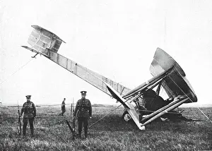 Guarding Prints: British troops guarding the Vickers-Vimy bomber flown by British aviators John Alcock and Arthur Whitten Brown