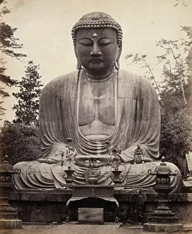 Kamakura Prints: The bronze statue of Dai-Bouts, near Kamakura, Japan. Photograph by Felice Beato, ca. 1868
