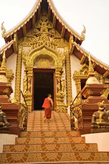 South East Asia Prints: Buddhist Monk, Mornthean Temple, Chiang Mai, Thailand, SE Asia (MR)