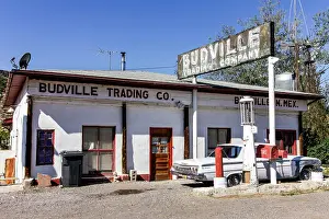 New Mexico Prints: Budville, New Mexico, United States. Old gas station on Route 66