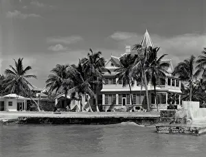 Florida Prints: Building on the waterfront, Key West, Florida, USA