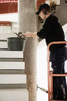 Place Of Work Prints: A building worker at a building site, Sweden