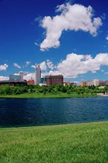 City Location Prints: Buildings on the waterfront, Heartland of America Park, Omaha, Nebraska, USA