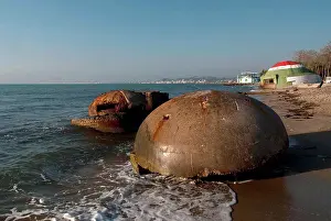 George Prints: Bunkers on beach near Durres; Albania