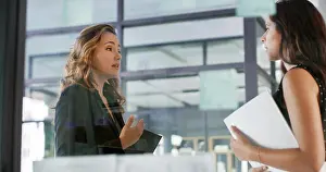 Conversation Prints: Business people, conversation and women in office