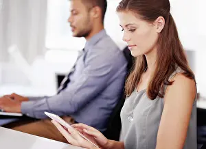 Productivity Prints: Business people, internet and woman in office