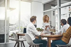 Tablet Prints: Business people, teamwork and planning in meeting