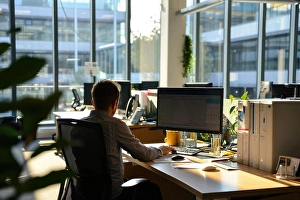 Coworker Prints: Business people working in office, Busy day in the office, Busy working day, office life
