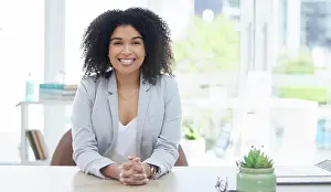 Resource Prints: Business woman, happy or portrait in job interview