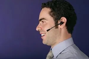 Hard Work Prints: Businessman with headset