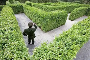 Decision Prints: Businessman lost in a maze