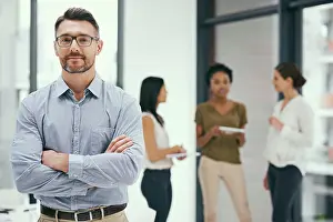 Businessman, portrait and confidence in office for leadership