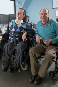 Desktop Computer Prints: Two businessmen in an office