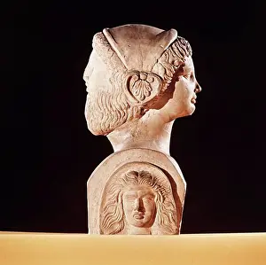 Human Representation Prints: Bust With Two Faces Sculpture/Relief National Museum, Rome