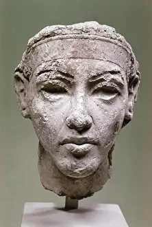 Egyptian Prints: Bust of a King 1350 BC-Amarna Period Egyptian Art Staatliche Museum, Berlin, Germany