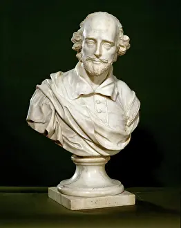 Literature Prints: Bust of William Shakespeare (1564-1616), 1760. Sculptor: John Michael Rysbrack