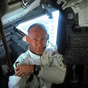 Moon Prints: Buzz Aldrin Aboard the Eagle Lunar Module During Apollo 11 Mission
