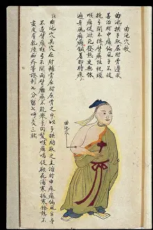 Chart Prints: C19 Chinese MS moxibustion point chart: Quchi