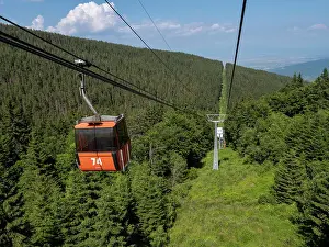Eastern Europe Prints: Cable car going up Vitosha Mountain, Sofia, Bulgaria