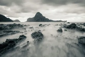 Long Exposure Prints: Cadlao Island at sunset seen from Caalan Beach, El Nido