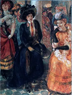 Art Nouveau Prints: In a cafe by Petrov-Vodkin, Kuzma Sergeyevich (1878-1939)/ State Russian Museum
