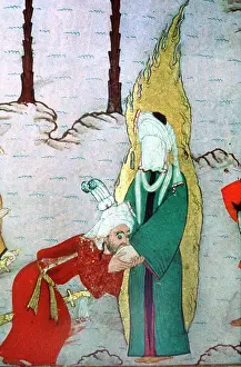 Manuscript Prints: Caliph kissing the Prophet's hand