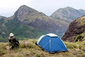 India Prints: Camping, Meesapuli, Munnar, Kerala, India, Asia