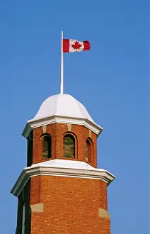 Cupola Prints: Canada, Alberta, Edmonton, Flag of Canada, Walterdale Playhouse