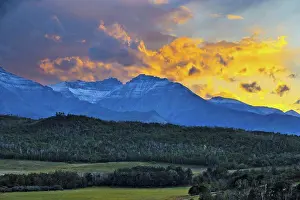 Vibrant Color Prints: Canada, Alberta, Landscape with colorful sunset