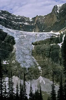 Glacier Prints: Canada, Alberta, Rocky Mountains, Jasper National Park, Mt. Edith Cavell, Hanging Glacier