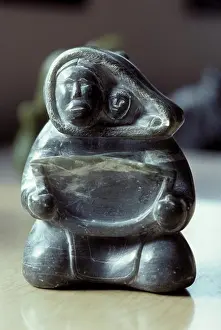 Carving Prints: CANADA, NW TERRITORIES, ARVIAT, (ESKIMO POINT), SOAPSTONE CARVING