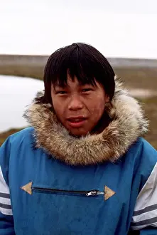 Eskimo Prints: CANADA, NWT, HUDSON BAY, SOUTH HAMPTON ISLAND, NATIVE PT, PORTRAIT OF INUIT BOY