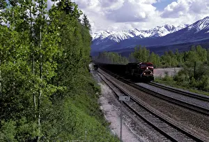 Hills Prints: Canadian Pacific Railroad CP 9668 coal train General Electric AC4400CW locomotive trees winter street