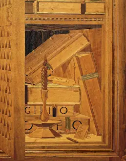 15th Century Prints: Candle, inlay in the studiolo of Federico da Montefeltro