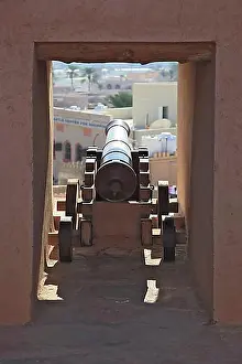 Mountain Chain Prints: Cannon platform at Nizwa Fort. Nizwa is the centre of the Omani heartland
