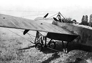 Planes Prints: Captain Moizo aboard his Newport in Libya in 1912