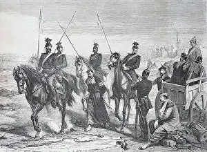 Woodcuts Prints: Capture of a French spy at Metz on August 23
