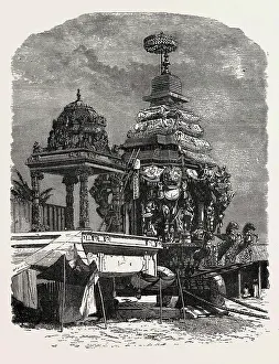 Engraved Image Prints: THE CAR OF JUGGERNAUT. Hindu Ratha Yatra temple car