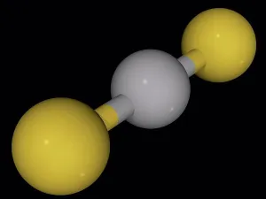 Matter Prints: Carbon disulfide, molecular model