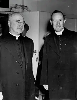 Cardinal Prints: Cardinal Spellman (left) was greeted at Kingsford Smith airport by Cardinal Gilroy of Sydney (right)